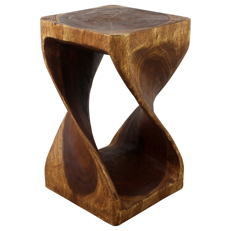 Haussmann® Original Wood Twist Stool 14 X 14 X 23 In High Walnut Oil