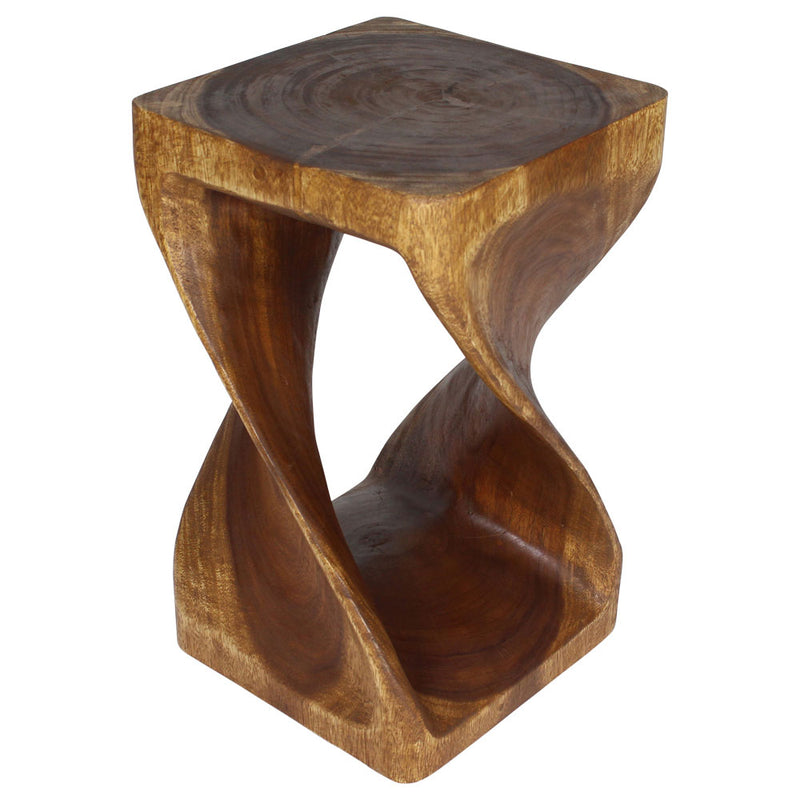 Haussmann® Original Wood Twist Stool 14 X 14 X 23 In High Walnut Oil