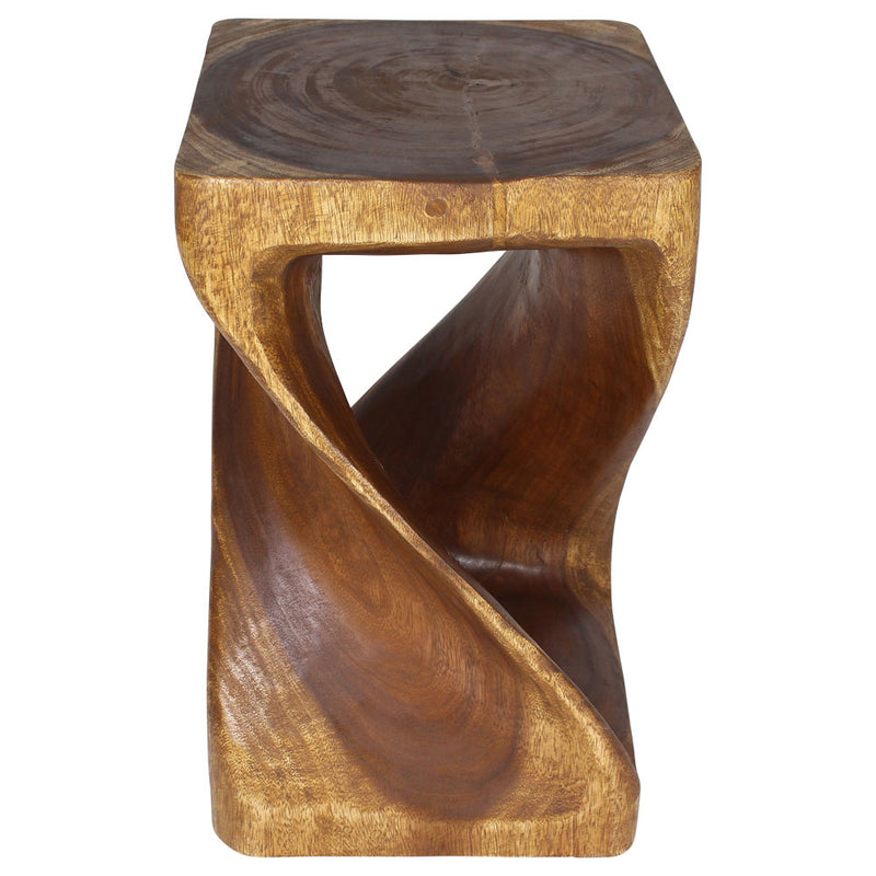 Haussmann® Original Wood Twist Stool 14 X 14 X 23 In High Walnut Oil