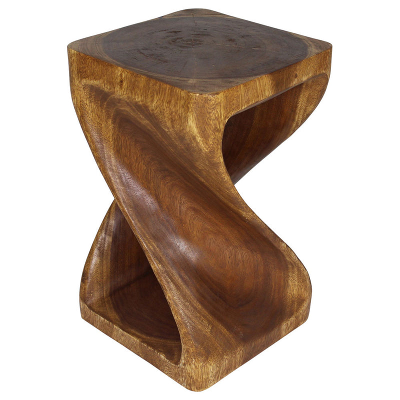 Haussmann® Original Wood Twist Stool 14 X 14 X 23 In High Walnut Oil