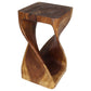 Haussmann Original Twist Pedestal Side Table, Walnut, 14 x 14 x 26 in H