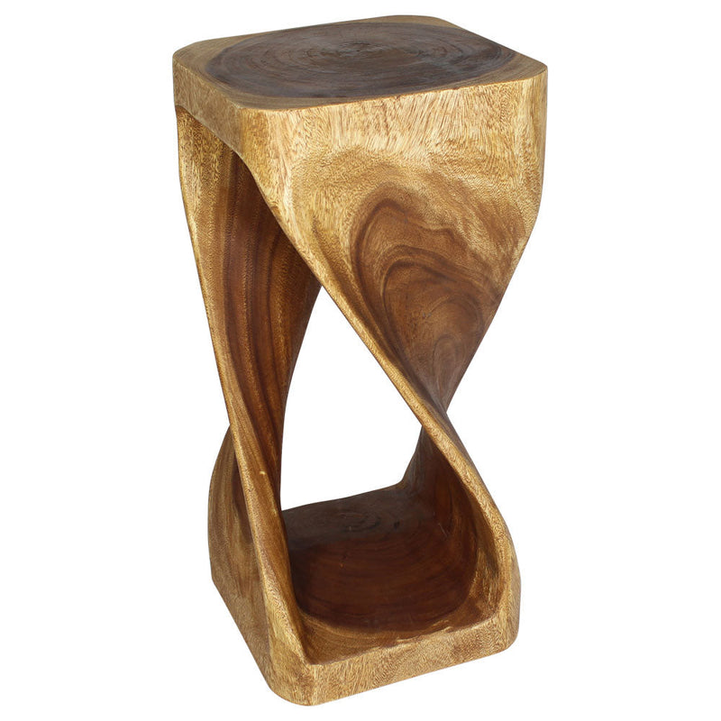 Haussmann Original Twist Pedestal Side Table, Walnut, 14 x 14 x 30 in H