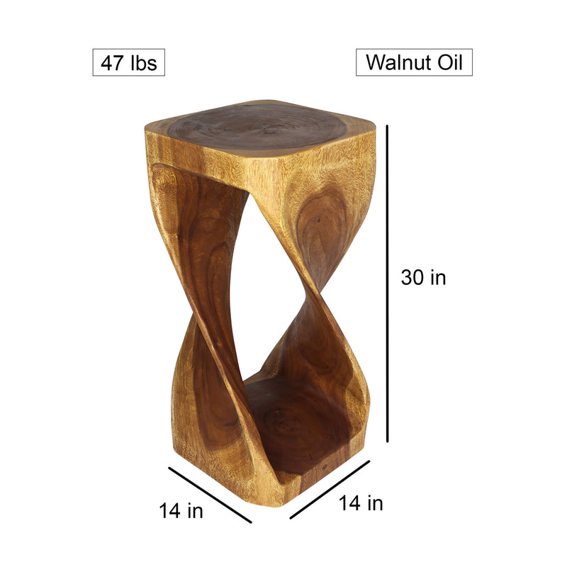 Haussmann® Original Wood Twist Stool 14 X 14 X 30 In High Walnut Oil