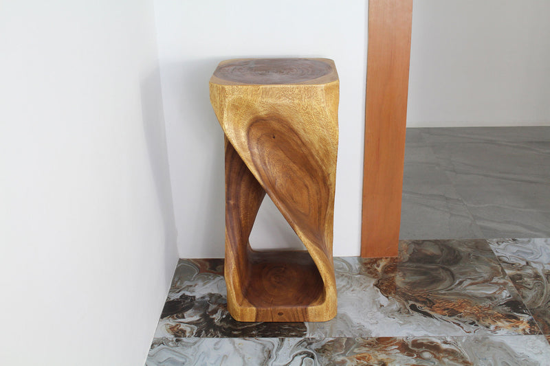 Haussmann® Original Wood Twist Stool 14 X 14 X 30 In High Walnut Oil