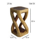 Haussmann Vine Twist Pedestal Side Table, Oak, 12 x 12 x 22 in H, dimensions