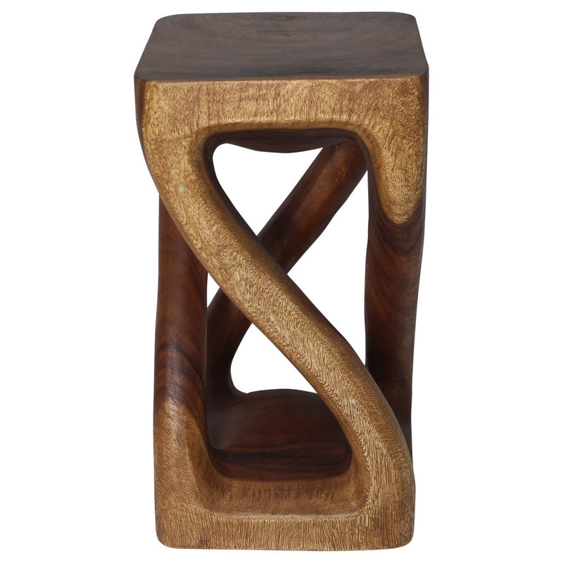 Haussmann® Wood Vine Twist Stool Accent Table 12 in x 22 in H Walnut Oil