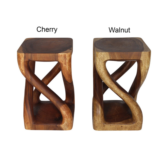 Haussmann Vine Twist end tables, 14 x 14 x 23 in H, finish comparison