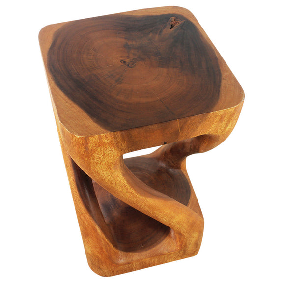 Haussmann Vine Twist Pedestal Side Table, Cherry, 14 x 14 x 23 in H