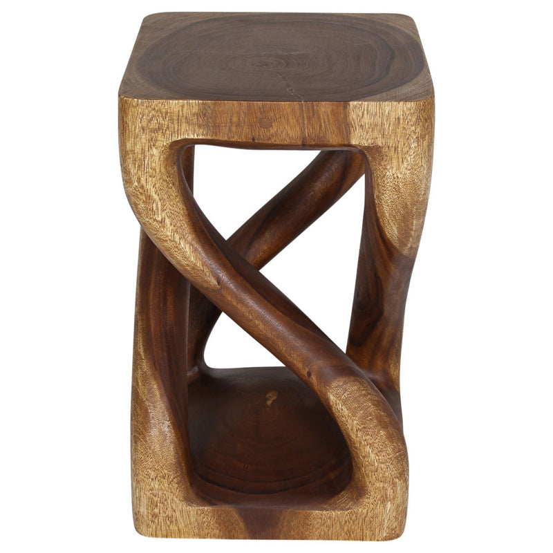 Haussmann® Wood Vine Twist Stool Accent Table 14 in x 23 in H Walnut Oil