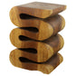 Haussmann Thinwave hand-carved wood end table, Oak, 12 x 14 x 20 in H