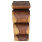Haussmann Big Wave hand-carved wood end table, Walnut, 12 x 14 x 30 in H