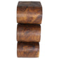 Haussmann Big Wave hand-carved wood end table, Walnut, 12 x 14 x 30 in H