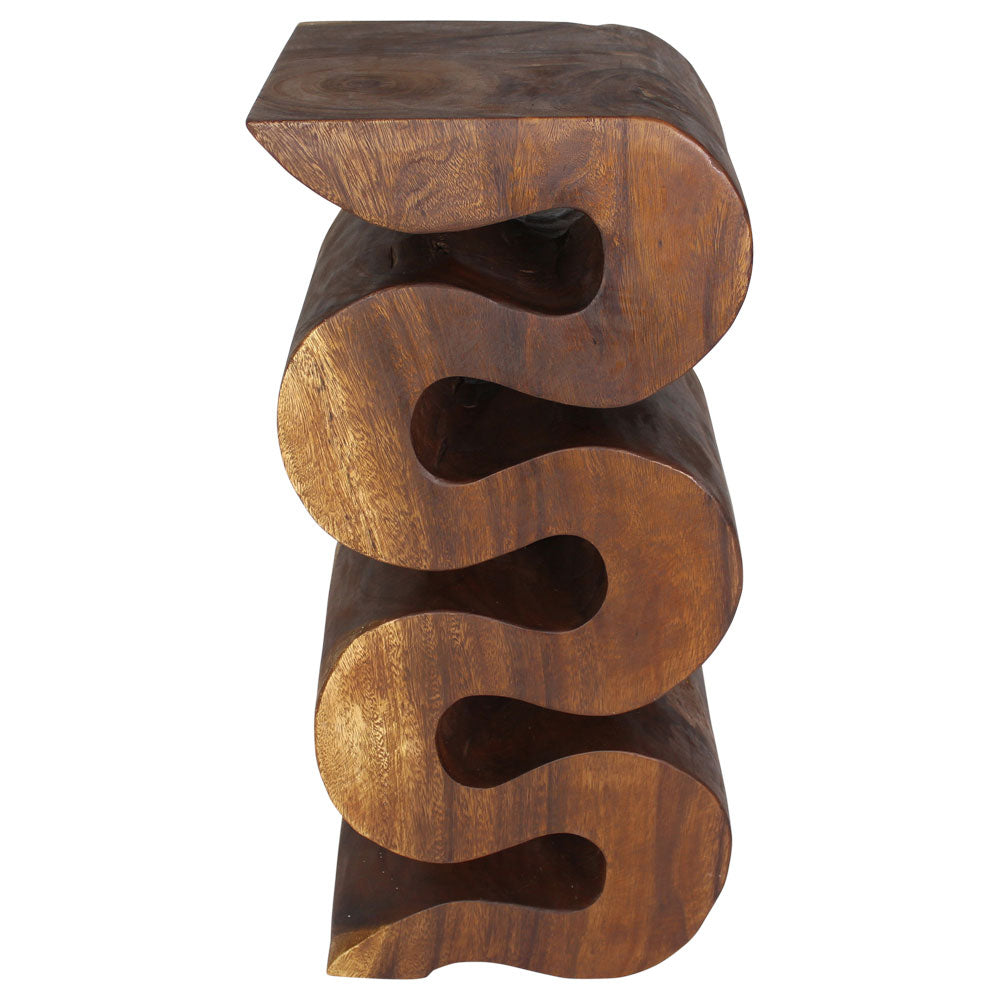 Haussmann® Wood Wave Verve Accent Snake Table 12x14x30 in H Walnut Oil