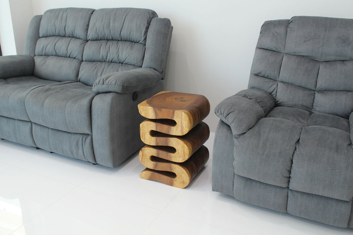 Haussmann Wave Verve Sculptural Snake Accent Table, Oak, 14 x 14 x 20 in H
