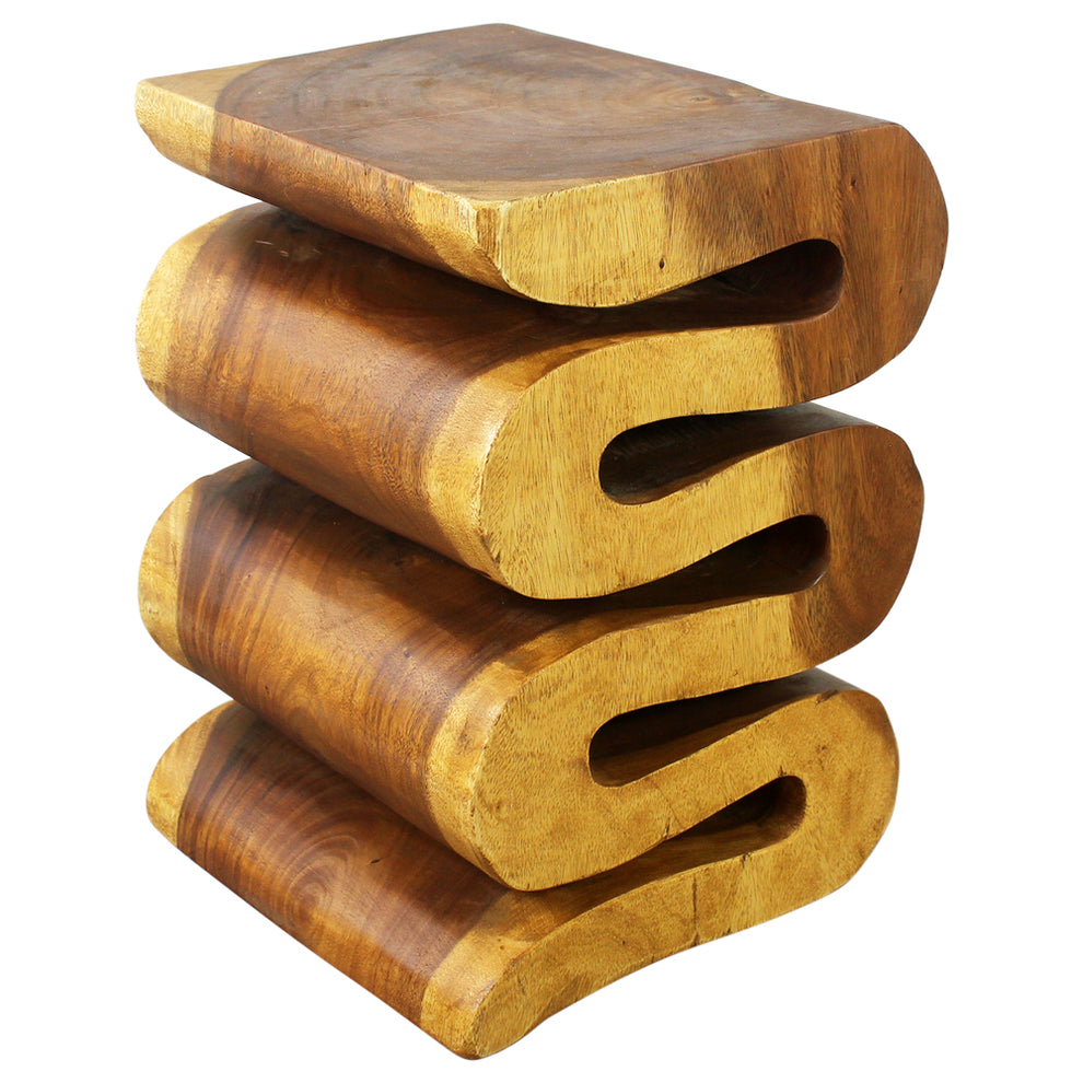 Haussmann® Wood Wave Verve Accent Snake Table 14x14x20 in H Oak Oil