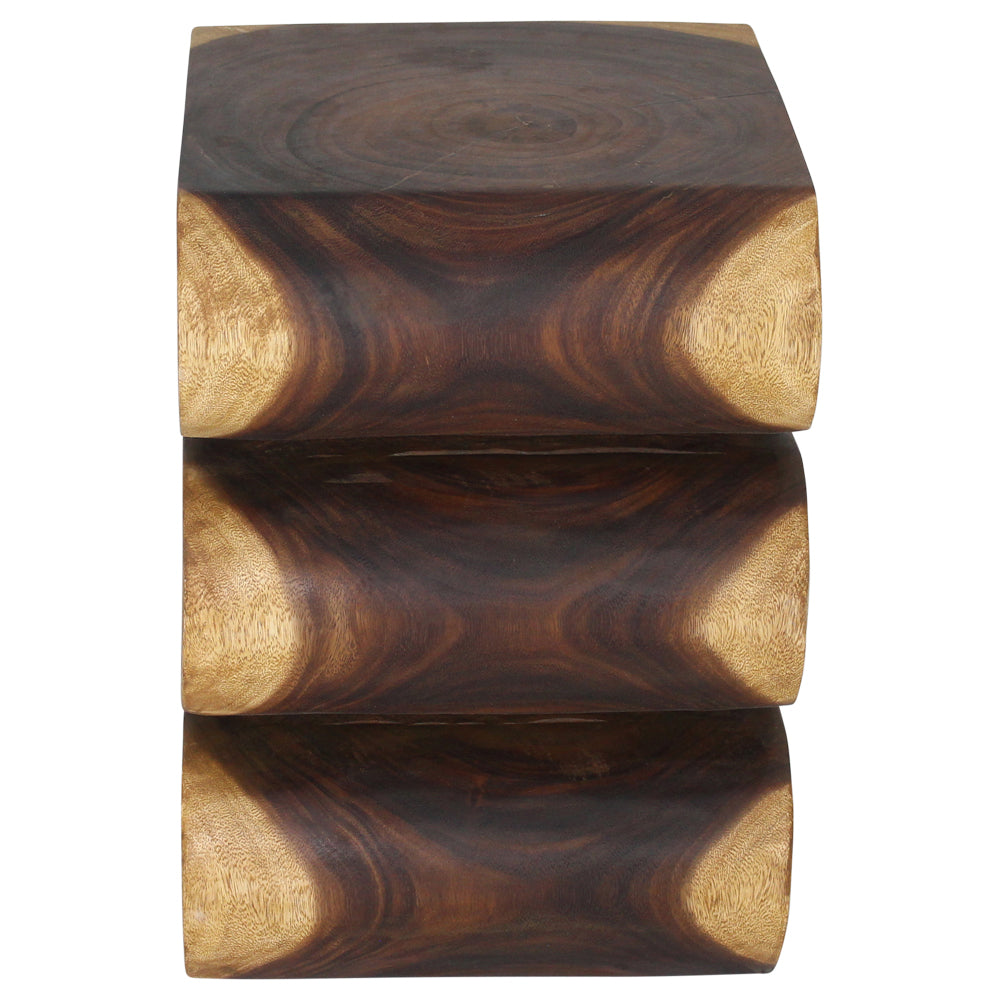 Haussmann Wave Verve Sculptural Snake Accent Table, Oak, 14 x 14 x 20 in H