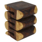 Haussmann Thinwave hand-carved wood end table, Oak, 14 x 14 x 20 in H