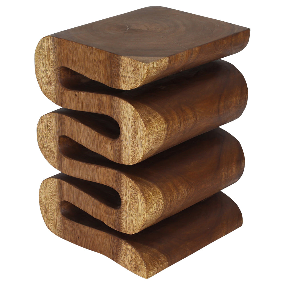 Haussmann | Wood Twist Stool End Table | Side Table | Accent Table ...