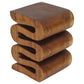 Haussmann Thinwave hand-carved wood end table, Walnut, 14 x 14 x 20 in H