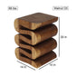Haussmann Thinwave hand-carved wood end table, Walnut, 14 x 14 x 20 in H, dimensions