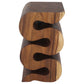 Haussmann Big Wave hand-carved wood end table, Walnut, 12 x 14 x 25 in H