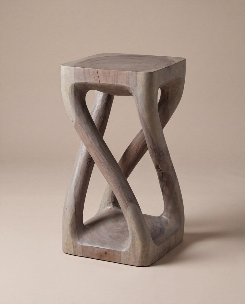 Vine twist end table, walnut, studio hero