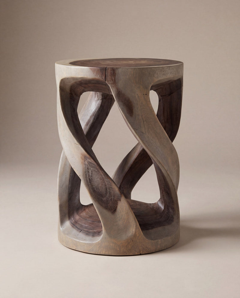 Wild twisted vine end table, walnut, studio hero