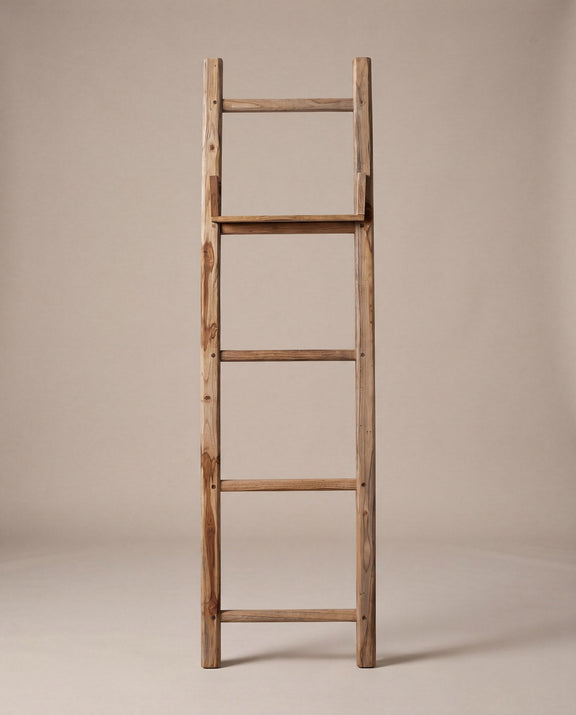 Studio hero, hand carved solid wood teak towel ladder