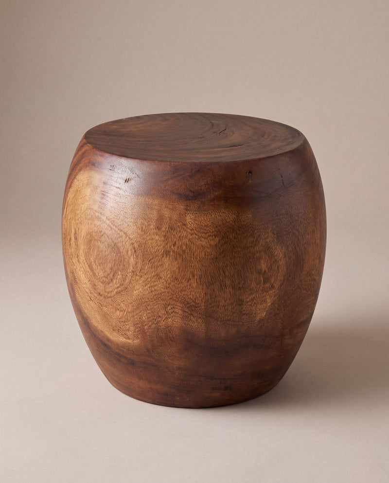 Stump end table, walnut, studio hero