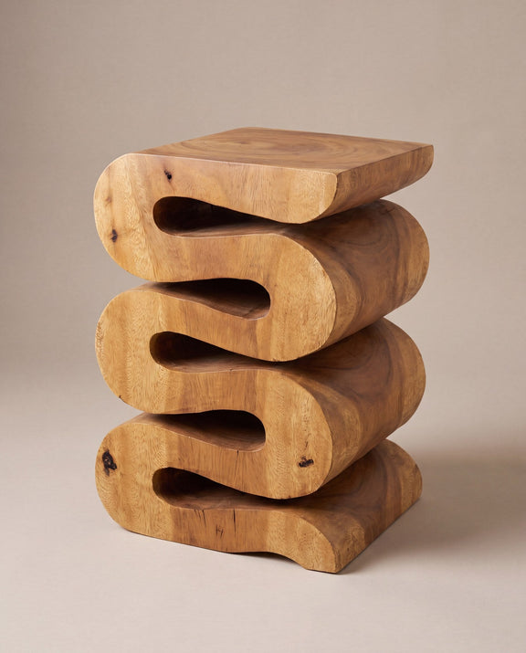 Wave Verve snake table, walnut, studio hero