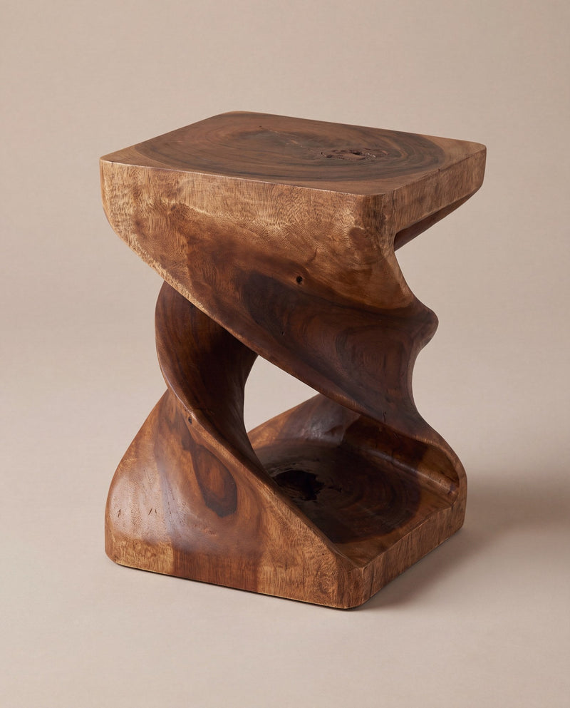 Big twist end table, mocha, studio hero