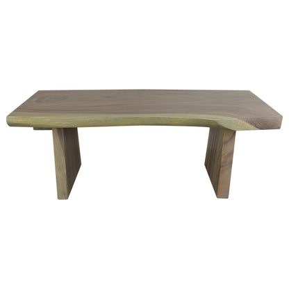 Haussmann® Wood Natural Edge Bench 48 in x 18 x 18 in H KD Grey Oil