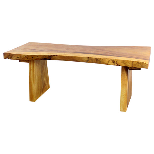 Haussmann® Wood Natural Edge Bench 48 in x 18 x 18 in H KD Oak Oil
