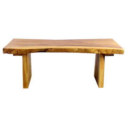 Haussmann® Wood Natural Edge Bench 48 in x 18 x 18 in H KD Oak Oil