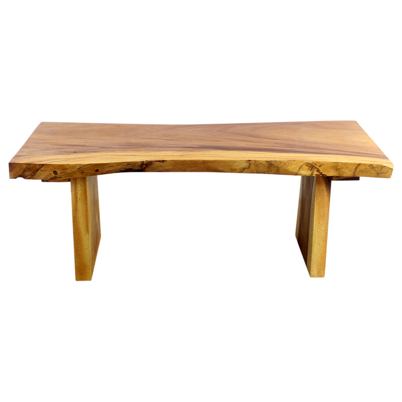 Haussmann® Wood Natural Edge Bench 48 in x 18 x 18 in H KD Oak Oil