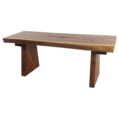 Haussmann® Wood Natural Edge Bench 48 in x 18 x 18 in H KD Walnut Oil