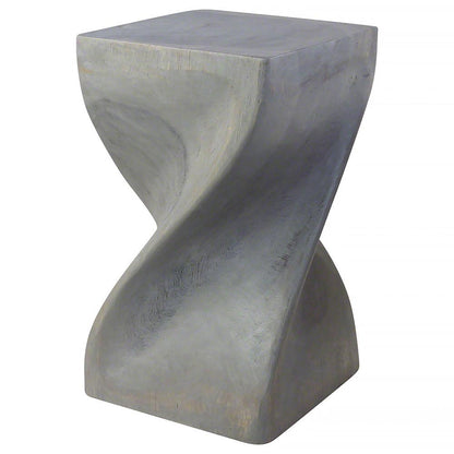 Haussmann® Big Twist Wood Stool Table 12 in SQ x 20 in H Grey Oil - Haussmann Inc