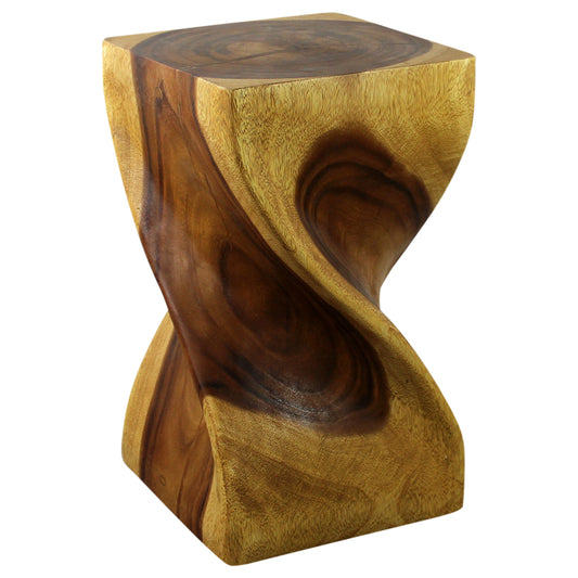 Haussmann® Big Twist Wood Stool Table 12 in SQ x 20 in H Oak Oil