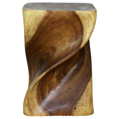 Haussmann® Big Twist Wood Stool Table 14 in SQ x 20 in H Antique Oak Oil