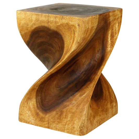 Haussmann® Big Twist Wood Stool Table 14 in SQ x 20 in H Oak Oil