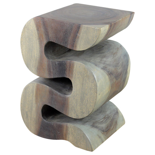Haussmann® Wood BIG Wave Verve Accent Snake Table 12 x 14 x 20 in H Agate Grey Oil