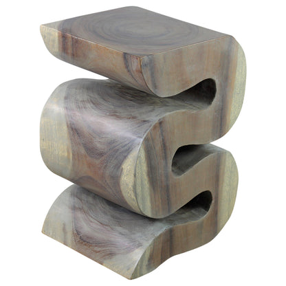 Haussmann® Wood BIG Wave Verve Accent Snake Table 12 x 14 x 20 in H Agate Grey Oil