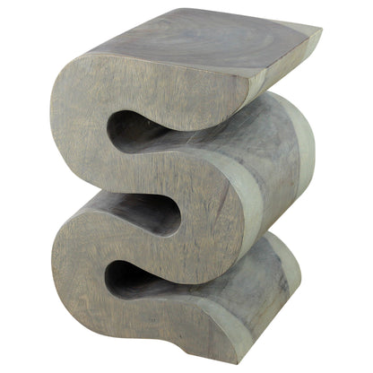 Haussmann® Wood BIG Wave Verve Accent Snake Table 14 x 14 x 20 in H Agate Grey Oil