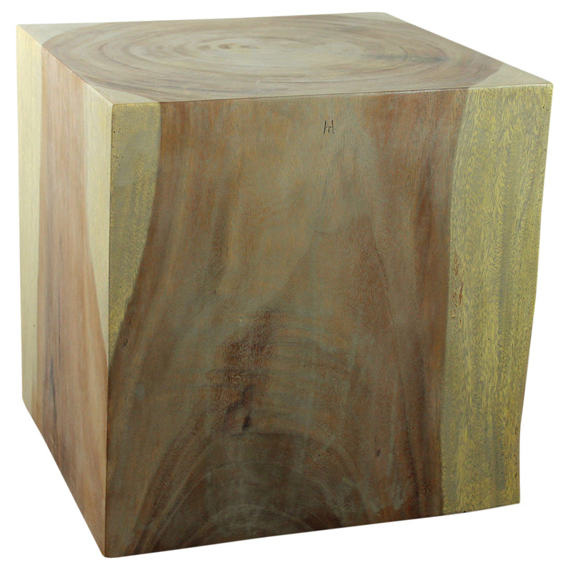 Haussmann® Wood Cube Table 18 in SQ x 18 in High Hollow inside Grey Oil