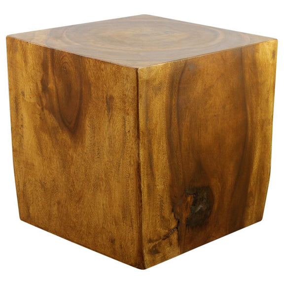 Haussmann® Wood Cube Table 18 in SQ x 18 in High Hollow inside Oak Oil - Haussmann Inc