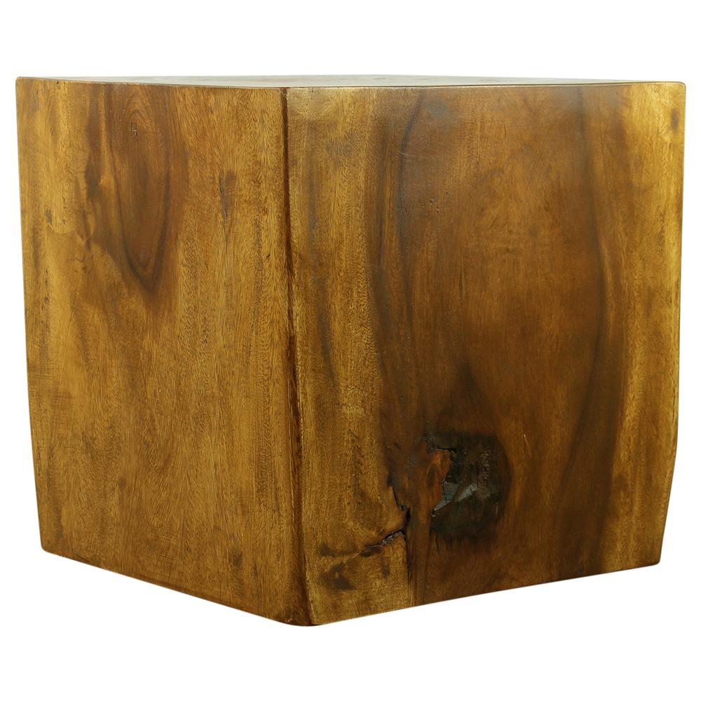 Haussmann® Wood Cube Table 18 in SQ x 18 in High Hollow inside Oak Oil - Haussmann Inc