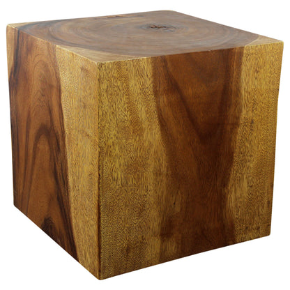Haussmann® Wood Cube Table 18 in SQ x 18 in High Hollow inside Walnut Oil