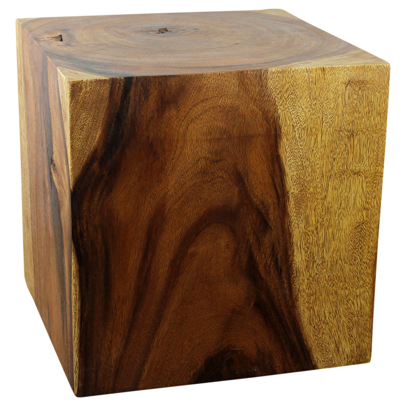 Haussmann® Wood Cube Table 18 in SQ x 18 in High Hollow inside Walnut Oil