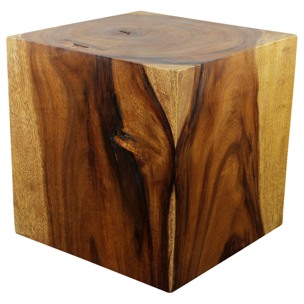 Haussmann® Wood Cube Table 18 in SQ x 18 in High Hollow inside Walnut Oil