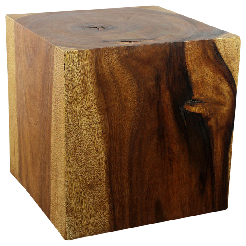 Haussmann® Wood Cube Table 18 in SQ x 18 in High Hollow inside Walnut Oil